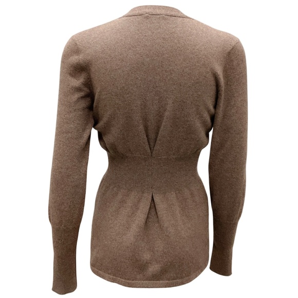 BRUNELLO CUCINELLI TAUPE CASHMERE KNIT AND SILK SWEATER - Picture 3 of 6